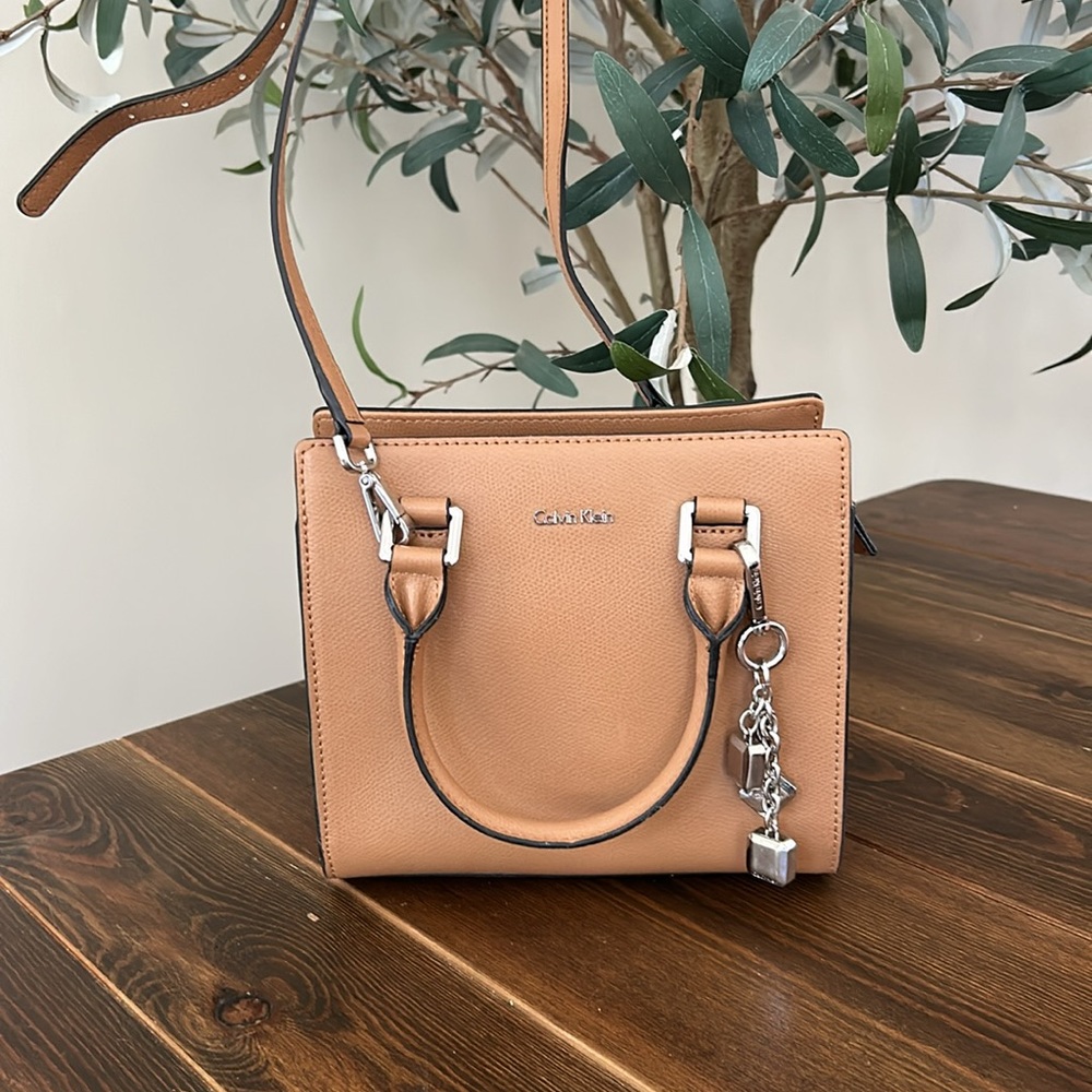 Calvin Klein Logan Mercury Leather Crossbody NWT